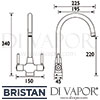 Bristan Monza Sink Mixer Kitchen Tap Dimensions